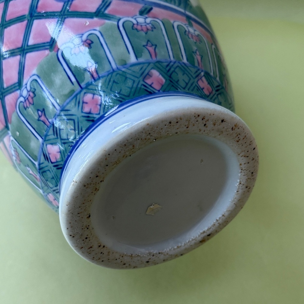 Vintage hand painted porcelain vase 14” Tall - Picture 6 of 10